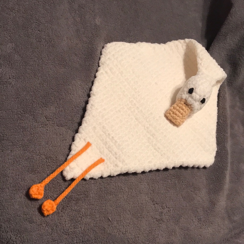 Adorable White and Orange Duck Lovey/Burp pad